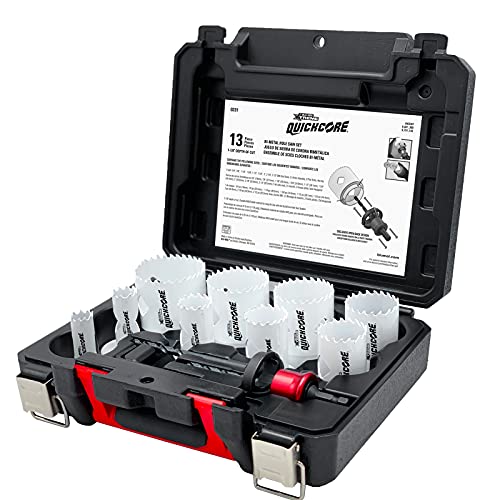 Best Seller Disston QUICKCORE 13 pc Set - 3/4, 7/8, 1 1/8, 1-3/8, 1-1/2, 1-3/4, 2, 2 1/8,and 2-1/2 Hole Saws, & Quick Change Arbor, Part E0100231 Exclusive Discount 🔥 Disston QUICKCORE 13 pc Set - 3/4, 7/8, 1 1/8, 1-3/8, 1-1/2, 1-3/4, 2, 2 1/8,and 2-1/2 Hole Saws, & Quick Change Arbor, Part E0100231