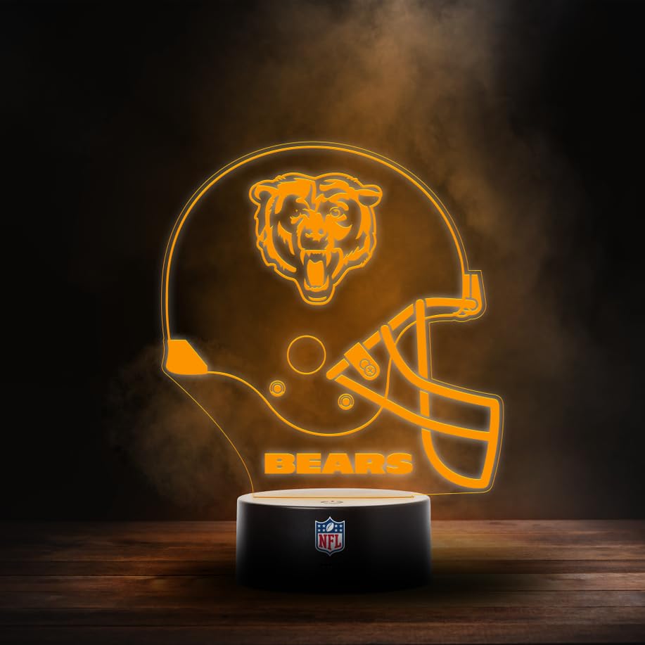 Chicago Bears NFL - Lampada a LED con logo, modalità intercambiabile con 6 diversi colori
