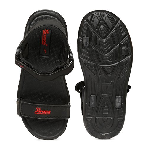 Image of Paragon Men's Black Sandals & Floaters-6 UK /India (39 /40 EU) (EV3305G)