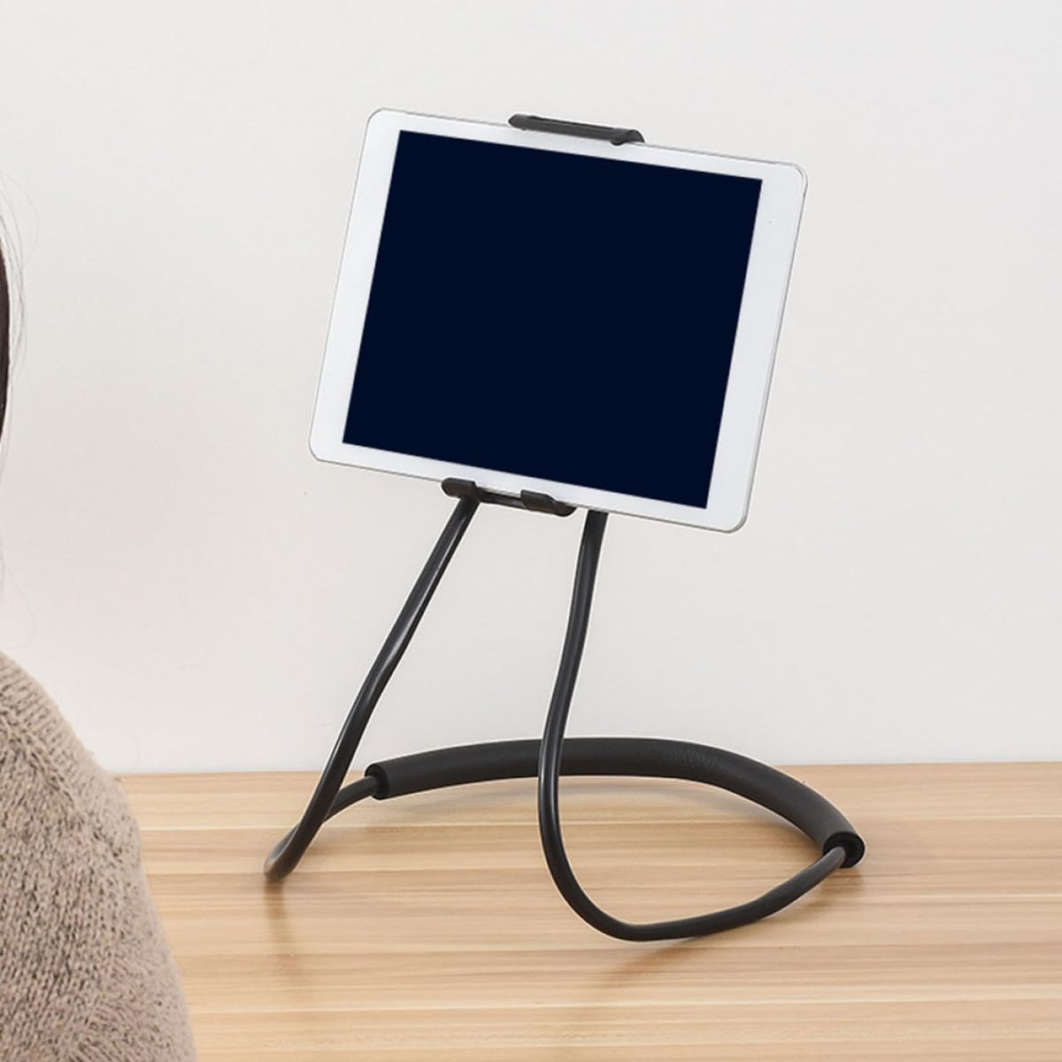 Soporte Silicona para Negro Cuello Teléfono Móvil Colgar de Brazo Flexible Aleación de Aluminio y Antichoque para Uso Cómodo