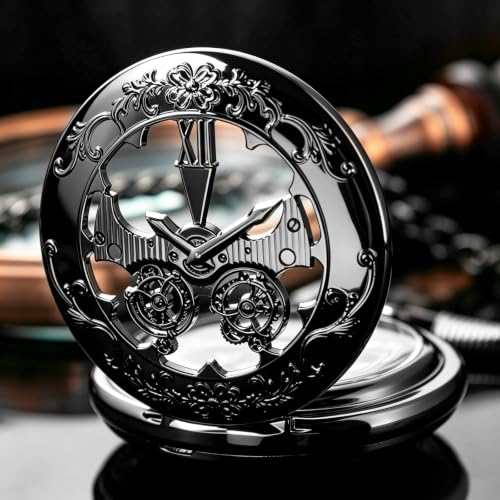 Image of Pocket Watch Vintage Mechanical Pocket Watches with Chain Christmas Graduation Birthday Gifts Father's Day