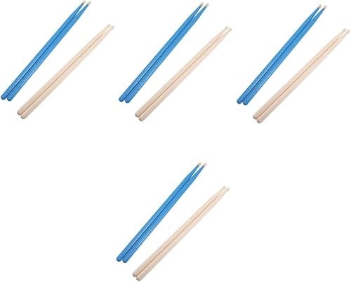 Milisten 8 pares ligeros de percusión de jazz de batería de batería 5A, instrumentos musicales para adultos, palos de libra para ejercicio, madera a disponible en Yaxa El Salvador