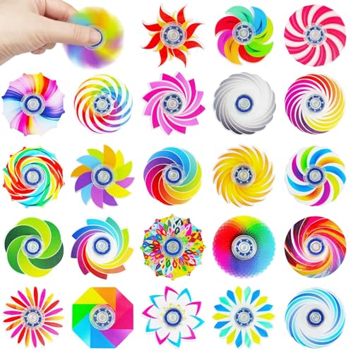 MLPKOI 24 Pièces Fidget Spinners, Mini Hand Spinner, Soulagement du Stress Jouets Sensoriels, Fidget Toys, Cadeau Anniversaire Enfants, Récompenses de...