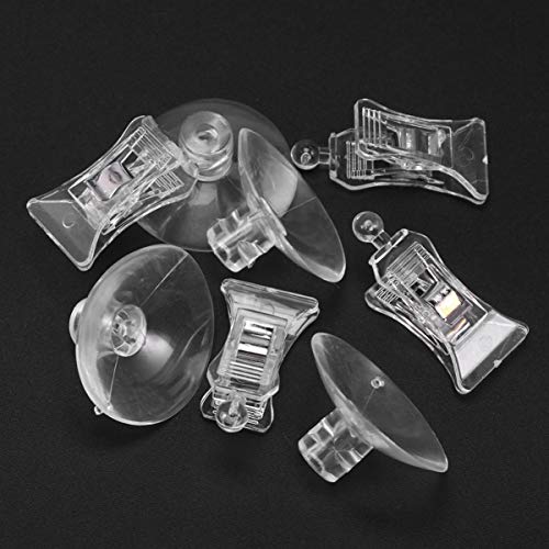 Suction Cup Clips 4 PCS Seaweed Clip- Veggie Seaweed Suction Cup Clip Clear Feed Holder Feeding Tool for Aquarium Fish Tank Accessories Aquarium Suction Cups - Image 3