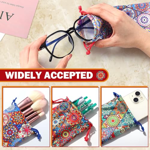 Shinylin 24 Pcs Sunglass Pouch Drawstring Microfiber Pouch Multicolor Soft Sunglasses Case Sunglasses Bag Eyeglass Pouch (Vibrant Colors,Charming)
