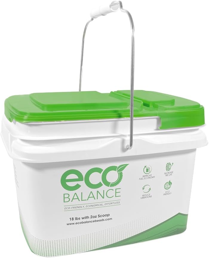 ECO Balance 18-EBB Centrifugal Force Tire/Wheel Balancing Beads - Off-Road Vehicles, Light Duty Truck Tires, (1) 18lb Bucket of Balance Bead and 2oz Scoop