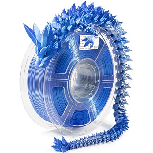 Image of iSANMATE PLA 3D Printer Filament, PLA Filament 1.75mm Dual Color Silk PLA, Silk Blue Silver 3D Printing Filament,1 kg Spool