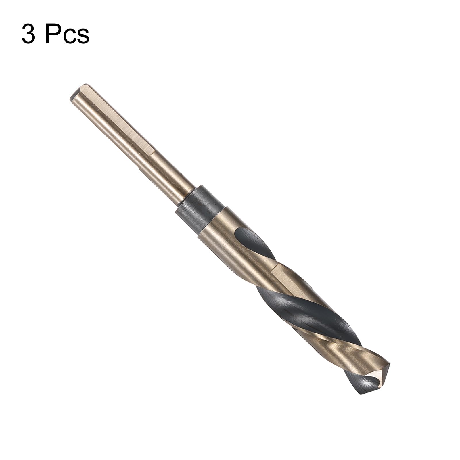 QUARKZMAN 3 Pezzi Punta A Torsione Con Gambo Ridotto 16mm Rivestimento Nero Nitruro E Oro Titanio Acciaio Rapido 4341 Con Gambo 10mm Per Acciaio Inossidabile Lega Metallo Plastica Legno