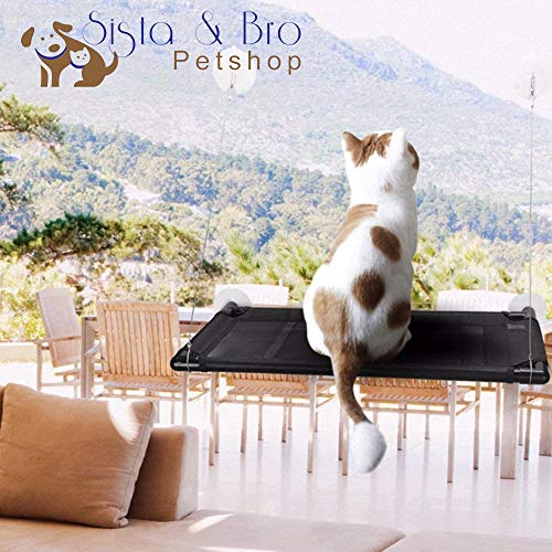 Sista & Bro Petshop - Hamaca de ventana para gato, estante para ventana para gato, cama de gato, asiento de ventana para gato, fácil de montar Cover