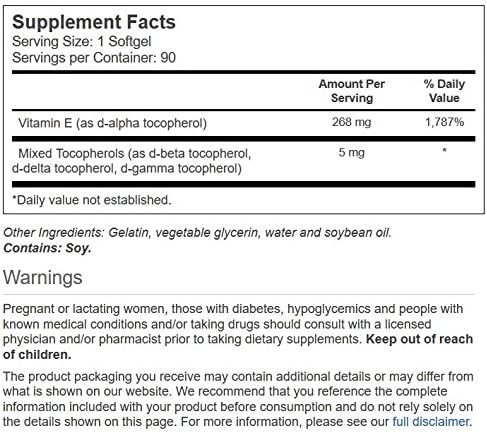 Miniatura 2 de Vitacost Natural Vitamina E -- 268 mg - 90 cápsulas blandas