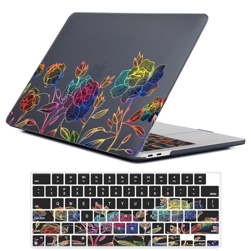 Image of Fancity Case Compatible with MacBook Air 13 Inch 2017, Model A1466 A1369 Hard Plastic Cover Matte Protective Case with Keyboard Cover for Old 2010-2017 Air 13.3 Inch Without Touch ID, Color Rose