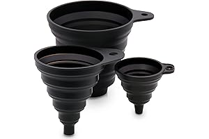 3 Sizes of Kitchen Funnel Set: The Ultimate Silicone Collapsible Funnel Solution...