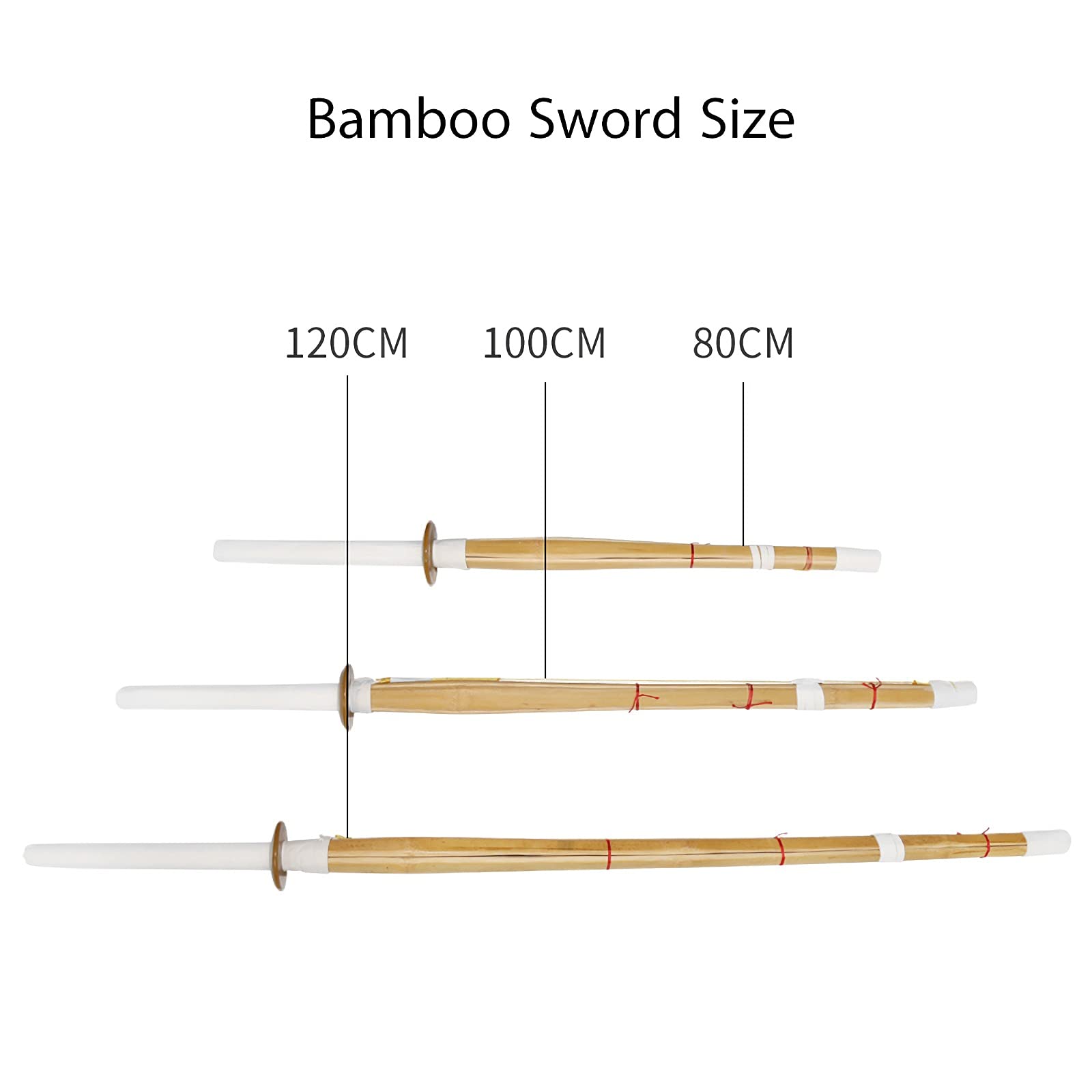 Espadas Katana de bambú Kendo Shinai con guardamanos, Espadas para Disfraces,No Bag,80cm
