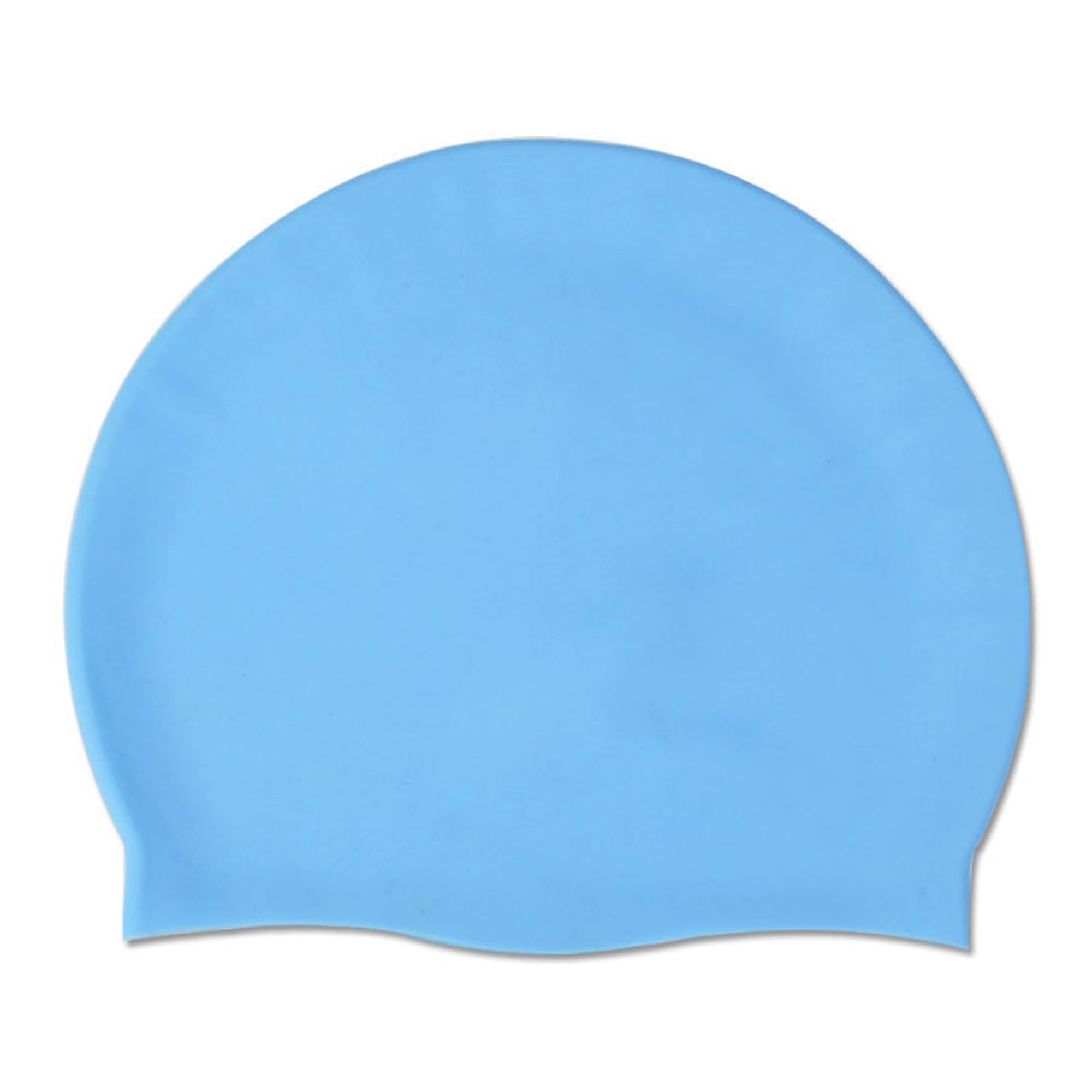 Legou Solid color adult swim cap silicone waterproof couple swim cap Light Blue One Size