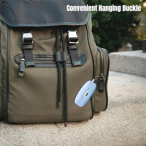 Image of LIRAMARK Silicone Cover Case with Carabiner Compatible with Redmi Buds 6 (Sky Blue)