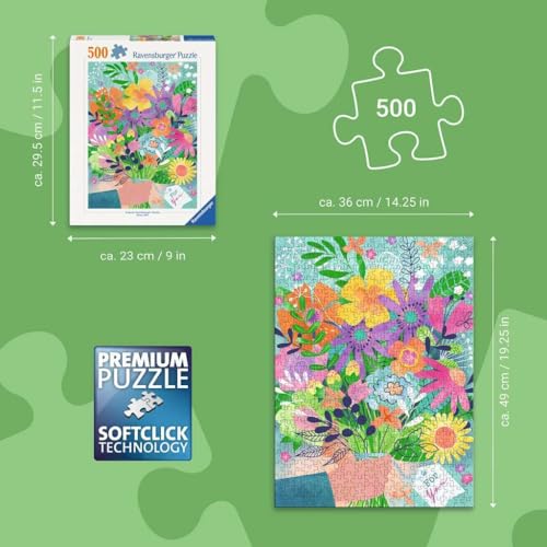 Ravensburger - Flowers for You Rompecabezas de 500 piezas - Ramo Floral Brillante de Primavera, Desafío Relajante o Regalo Considerado para Adultos y Familias 12+ miniatura 3
