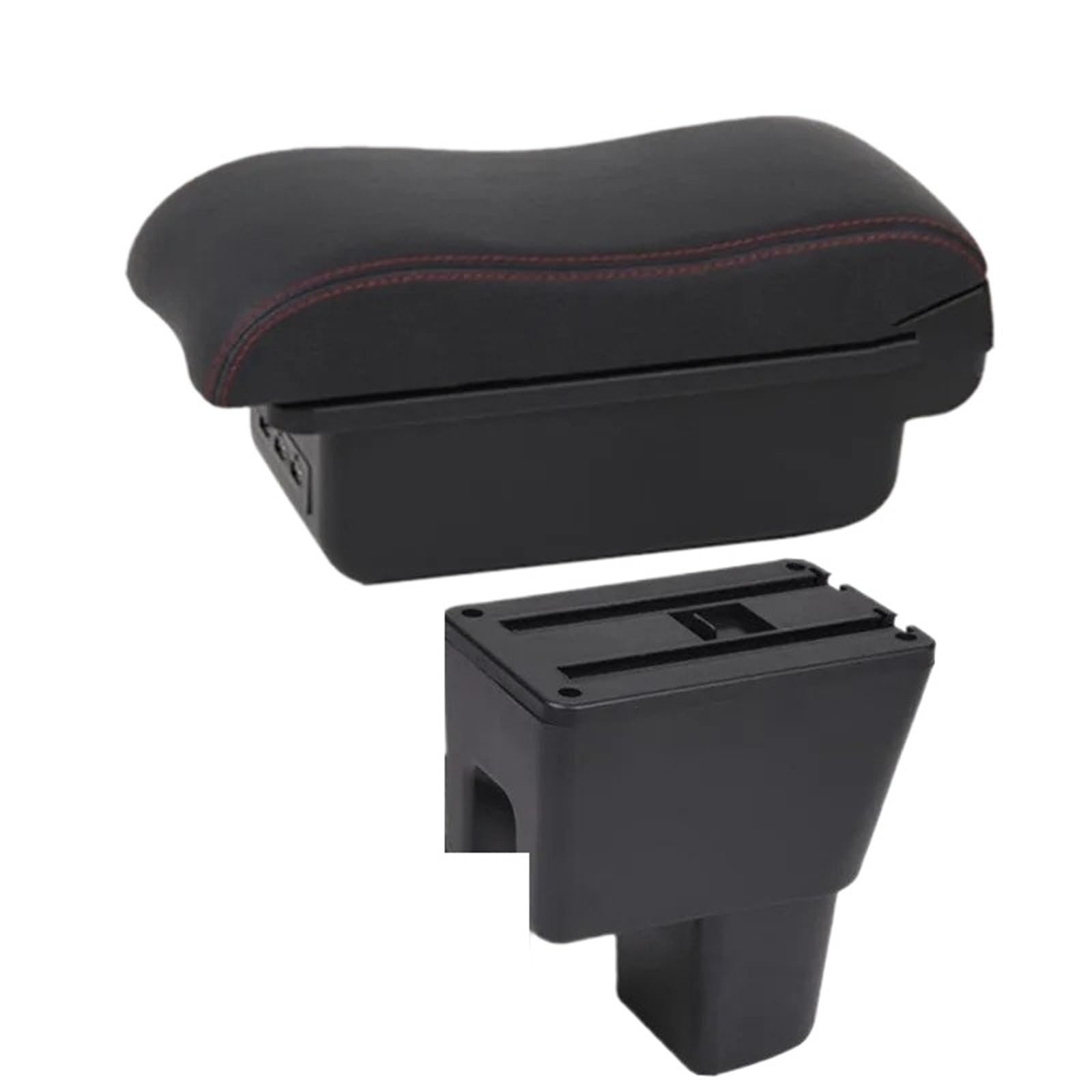 NOKRGQW Car Armrest Box For Suzuki For Celerio Car Armrest Center Storage Box Interior Dedicated Retrofit Accessories(B1 red line 3USB)
