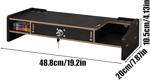 Miniatura 5 de Monitor Riser , Ergonomic  Sturdy Height Drawer Wood Computer, Stand Laptop Printer PC, TV Screen Pen Home Dorm  Laptop Printer PC TV Screen Pen