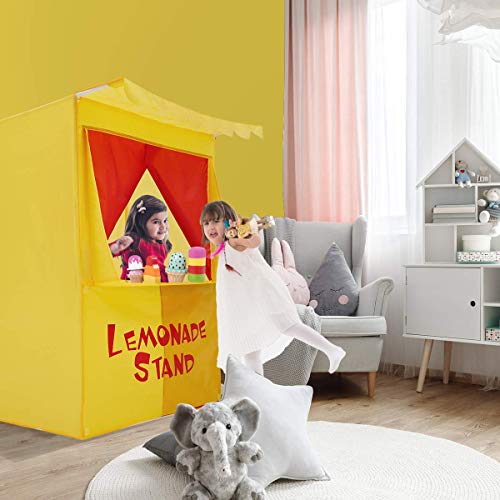 Puppet Theater Teepee Tent for Kids, Changeable Play Tent Foldable Puppet Show Playhouse for Girls and Boys Easy to Store Play Tent ( 28 x 20 x 41"H )
