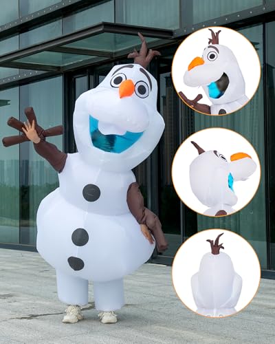 Longteng Olaf Costume Adult Inflatable Costume Men Fancy Dress Halloween Blow Up Suit Cosplay Party4