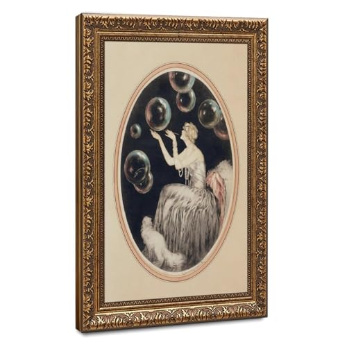 Toile Louis Icart Bubbles pour habiller un mur vide de bureau cadre inclus
