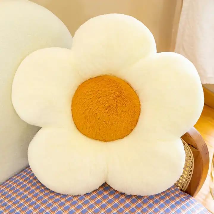 AVSHUB Sunflower Shaped Throw Pillows Cute Preppy Decorative Pillows Floor Cushion for Girls Bedroom Bed Room Couch Sofa Chair Aesthetic Decor (Cream,35CM) (B0D8LF9MHB) Amazon Price History, Amazon Price Tracker