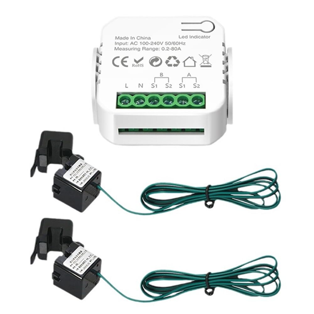 Littimoon Tuya WiFi Smart Meter Digital Meter 80A Current Transformer Solar PV Power Production Consumption Monitor