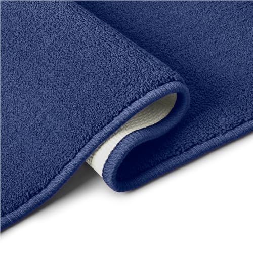 Image of Welspun Premium Bath Mats Large for Hall, Bedroom & Living Room | Solid Design | Anti Skid | More Absorbent | Soft Feel | Machine Tufted | (2 x 3 ft, Dark Blue)