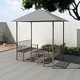 Gecheer Gartenpavillon mit Tisch und Bänken 2,5x1,5x2,4 m Anthrazit, Gartenpavillon...