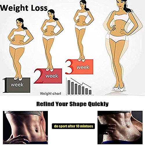 JUEBO Women Yoga Fitness Pants Sweating Elastic Waist Trainer Shorts Tummy Control Fitness Leggings Shorts Body Shaper Yoga Pants (Black, L) - Thumbnail 4