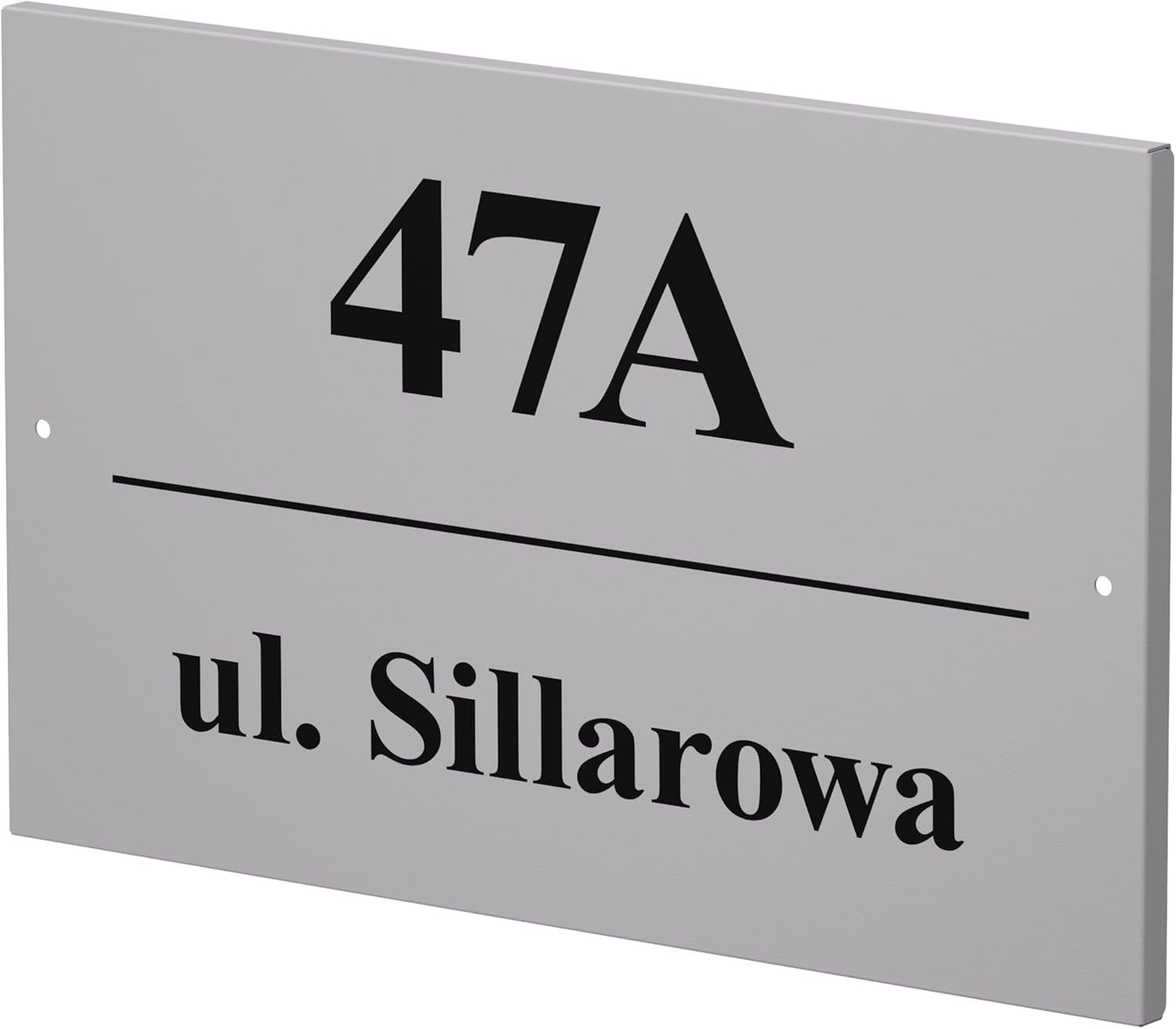 Sillar Plaque de Numéro de Maison avec Nom de Rue Anthracite | Plaque de porte avec gravure personnalisée - nom de rue, nom et numéro au choix | Résistante aux UV | Dimensions : 20 cm x 32 cm