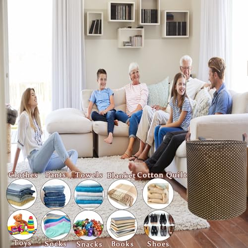 Image of 80L Waterproof Laundry Hamper in Family Leather Handle Laundry Basket in Dormitory Collapsible Laundry Bag in Nursery (96-Satisfied laundry hampers, 80L)