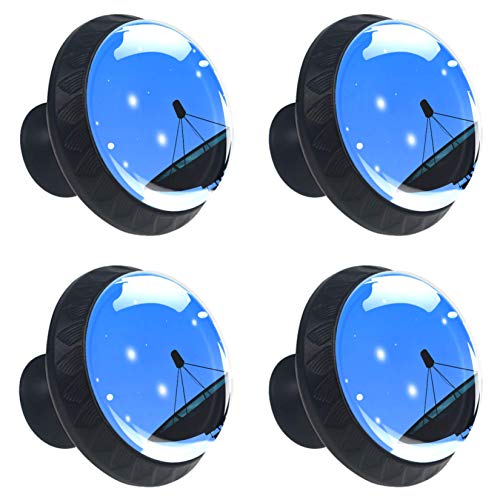 Runde Schubladenknöpfe für Satellitenschüssel, 4 Stück mit Schrauben für Zuhause, Büro, Küche, Kommode, Schrank, Schrank, runde Möbelknöpfe