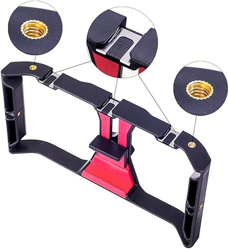 Miniatura 4 de ygqzm - Estabilizador de teléfono portátil ajustable para teléfono inteligente, con trípode de montaje de zapata fría de tornillo de 14 pulgadas