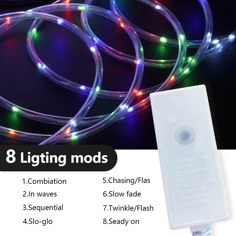 150Ft Led Rope Lights,1620 LEDs Waterproof Indoor Outdoor Party Decorative Lighting with 8 Modes,Connectable and Flexible Rope Lighting for Garden,Pool,Home,Bedroom (Colorful, 150 Ft)