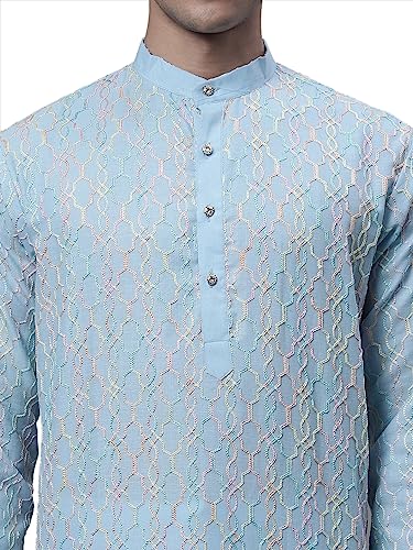 Image of Jompers Men's Cotton Embroidered Straight Kurta Pyjama Set