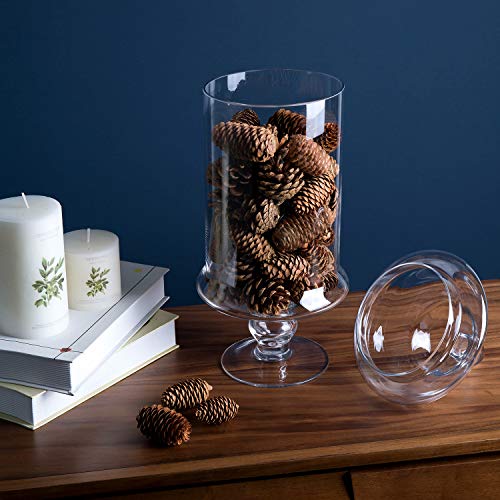 Diamond Star Apothecary Glass Candy Jar with Lids, Large Candy Buffet Display Elegant Storage Jars, Decorative Wedding Candy Canisters (Height: 15" Body: 6.5")