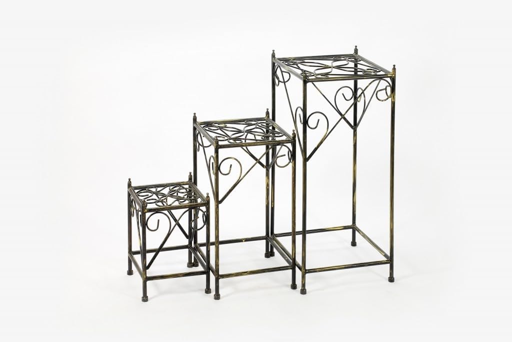 HomeRoots 469269 28 x 13 x 13 in. Black & Gold Metal Garden Accents Accessories