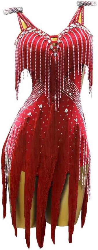 JRUIA Professional Latin Dance Competition Dresses High-End Women's Cha Cha Salsa Costume Sleeveless Ballroom Dancewear