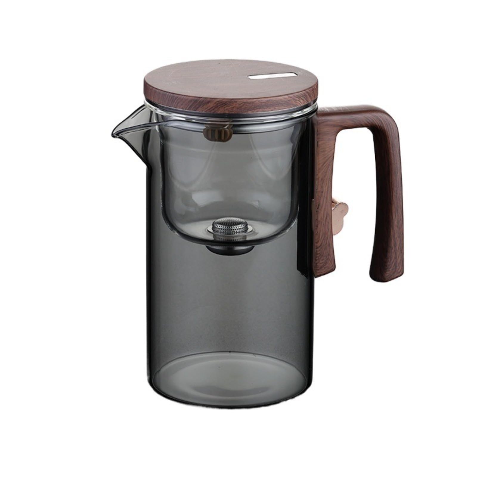 Magische Teekanne – Glas-Teekanne mit Holzgriff, einzigartiges Enchanti-Tee-Ei, perfekt zum Aufbrühen von grünem und schwarzem Kräutertee für Teeliebhaber