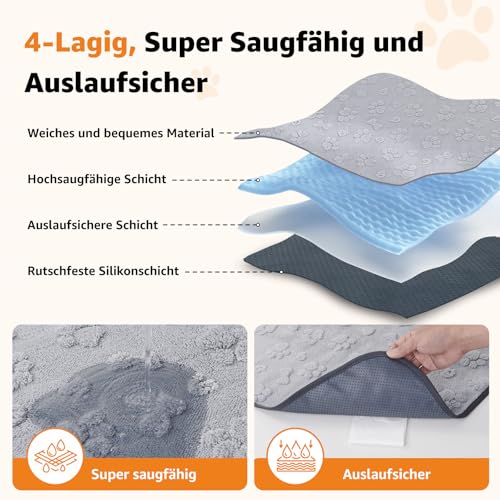 Tapis super absorbants pour chiots et chiens avec base imperméable