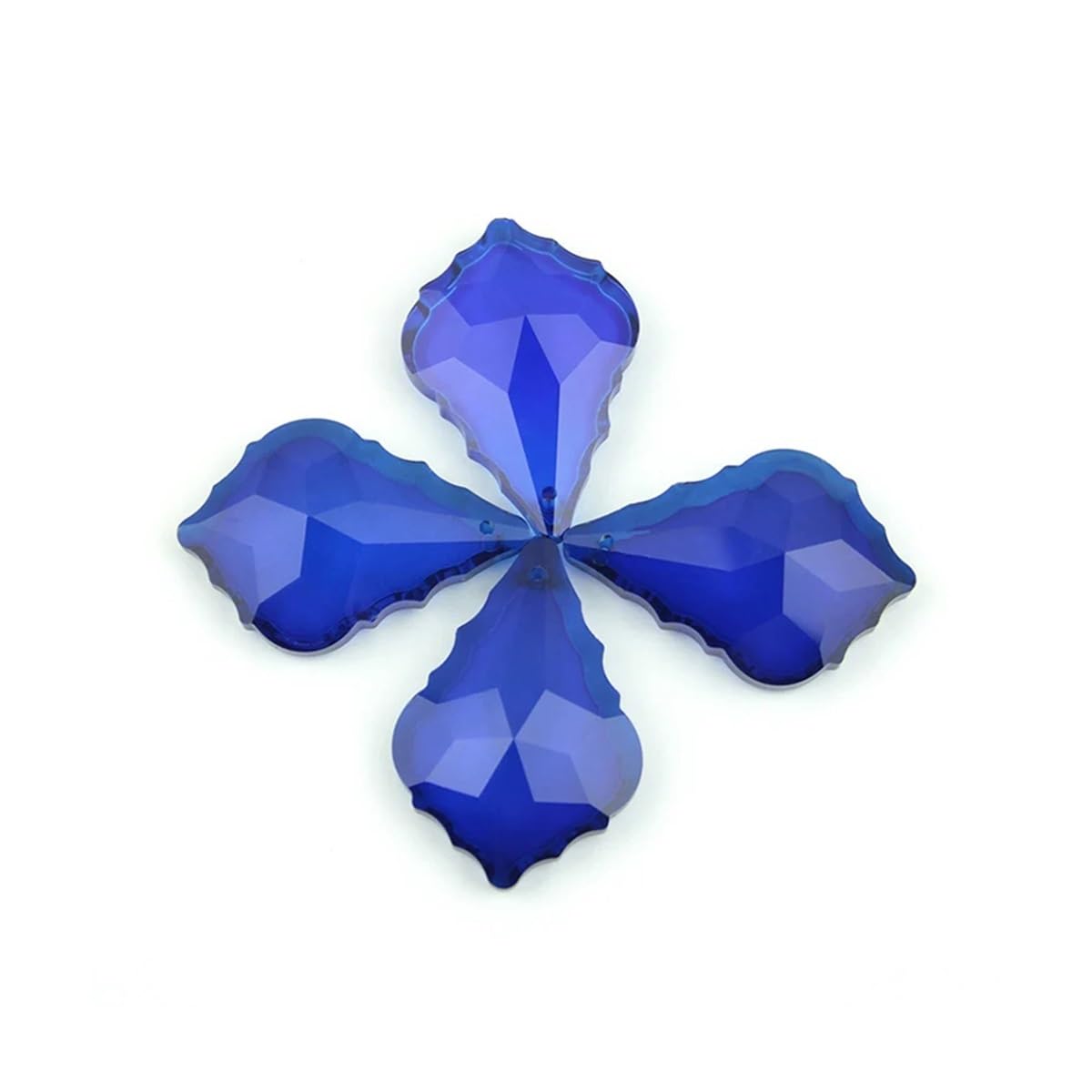 Pendentif en verre d'ornement de prisme de feuille d'érable en cristal optique K9 bleu foncé 38mm-76mm for la décoration(50mm 100pcs)