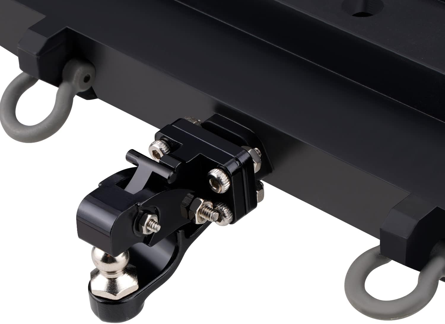 DJX CNC Aluminum Tow Trailer Hook Hitch Receiver for 1:10 RC Crawler Car Traxxas TRX4 Axial SCX10 90046 90047 (Black)