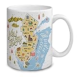 New Jersey NJ Symbols Coffee Mug New Jersey Souvenirs and Gifts 11 oz White Mug Gift Idea For Men and Women Born And Raised In The Garden State New Jersey, White