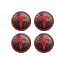 4 pièces autocollants de moyeu central de roue de voiture, 56mm pour marque d'enjoliveur de roue Tesla Model3 ModelX ModelS 2015 2016 2017 2018 2019 2020 2021 2022 (red)