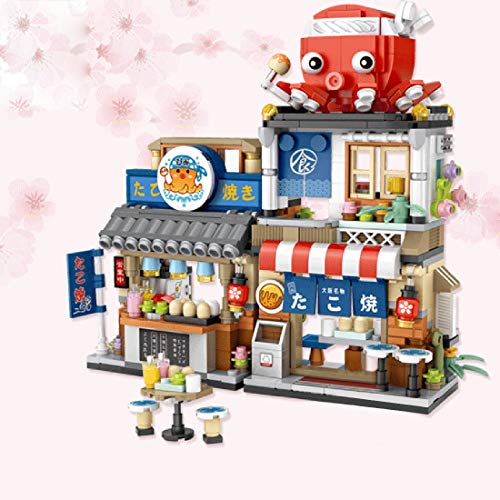 TIWI Mini Bausteine Haus Modell, Takoyaki Shop & Ice Drink Shop Japanese Street View Bausatz, Klemmbausteine Architektur… – Bild 7