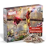 Buffalo Games Silver Select Marvel Comics Iron Man Jigsaw Puzzle by Thomas Kinkade Studios – 1000-Piece Premium Puzzle for Adults with Foil Accents