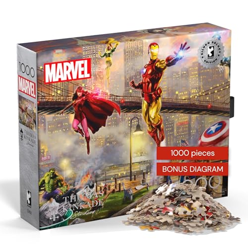Buffalo Games Silver Select Marvel Comics Iron Man Jigsaw Puzzle by Thomas Kinkade Studios – 1000-Piece Premium Puzzle for Adults with Foil Accents