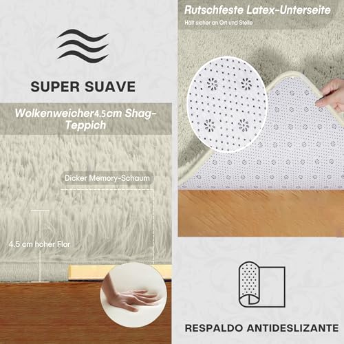 Tapis de chambre antidérapant lavable et super doux 260x345 cm - 3