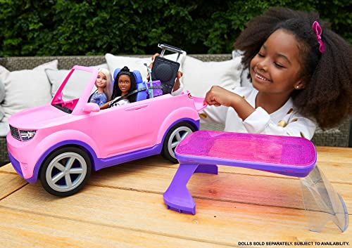 Barbie: Big City, Big Dreams Transforming Vehicle Playset, Pink 2-Seater Suv Reveals Stage, Drum Set & Concert-Themed Accessories, Gift For 3 To 7 Year Olds #TOP1